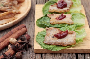 ızgara domuz eti Kore gıda lezzetlidir