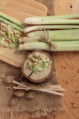 taze limon otu ahşap arka plan üzerinde bitkidir