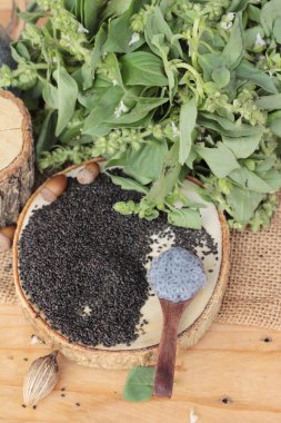 Fesleğen tohumu fiber içecek ve ham tohum için.