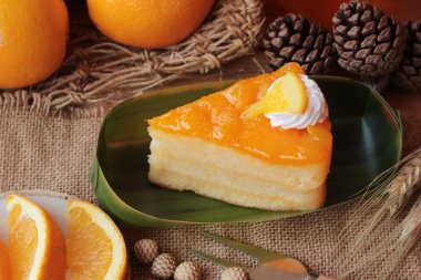 Portakal meyveler ile turuncu kek bir harika