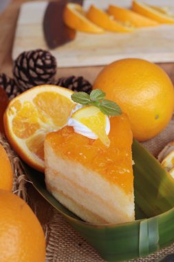 Portakal meyveler ile turuncu kek bir harika