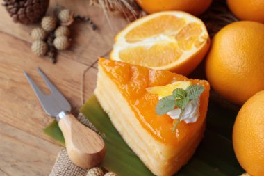 Portakal meyveler ile turuncu kek bir harika