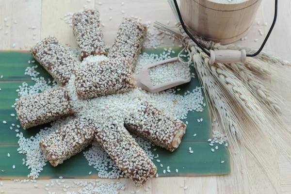 Postres de sésamo y semillas de sésamo es delicioso . — Foto de Stock