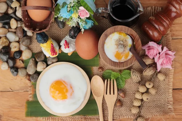 Huevo Onsen o huevo cocido es delicioso — Foto de Stock