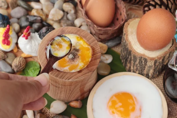 stock image Onsen egg or soft-boiled egg is delicious