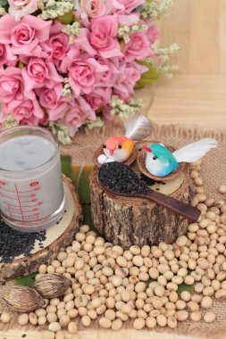 Soya Fasulye sütü karıştırın siyah susam lezzetli