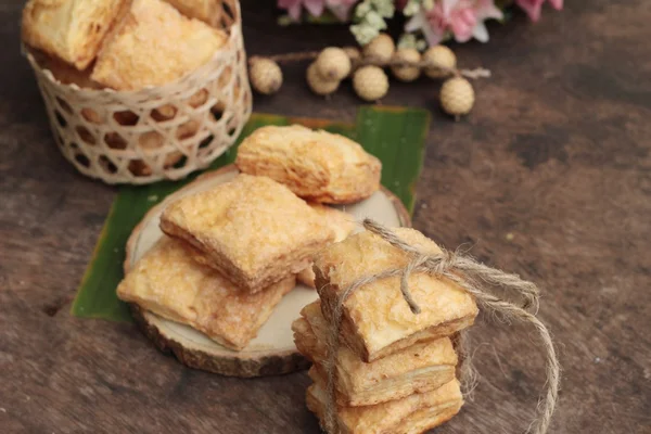 Kue renyah dengan gula sangat lezat. . — Stok Foto