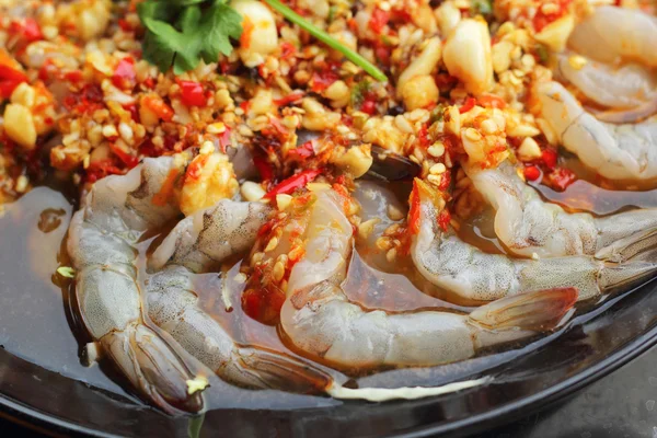 Spicy fresh shrimp - asia food — Stock Photo, Image