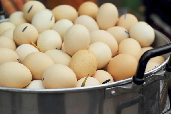 eggs brown steamed in the pot