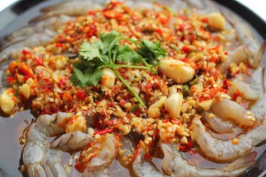 taze baharatlı karides - Asya gıda