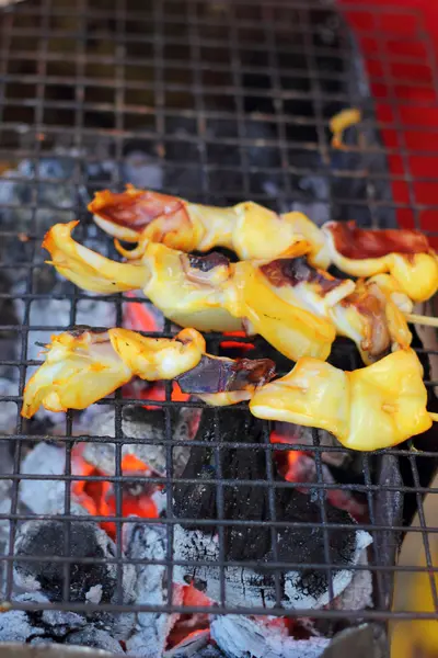 Fresh squid on the grill — Stock Photo, Image