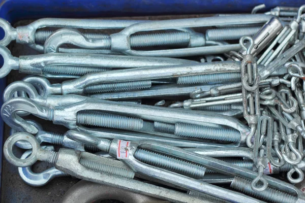 Conjunto de llaves de acero inoxidable usadas reales — Foto de Stock