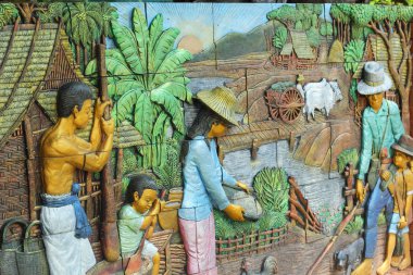 eski heykel Tayland - arka plan