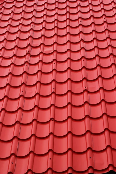 瓦片屋顶背景-红色屋顶 — 图库照片