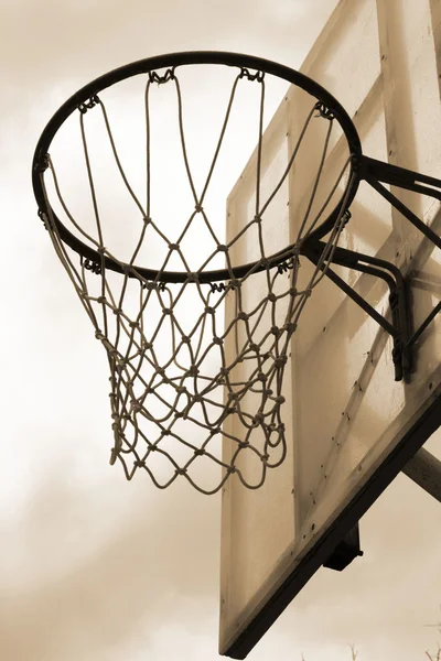 Basketball hoop against on the sky — Stock Photo, Image