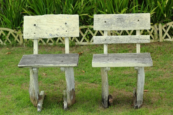 Chairs in the garden with nature — Stock Photo, Image