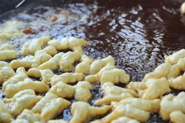 Deep-fried dough stick on the pan — Stock Photo, Image