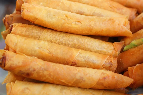 Fried spring rolls in the market — Stock Photo, Image