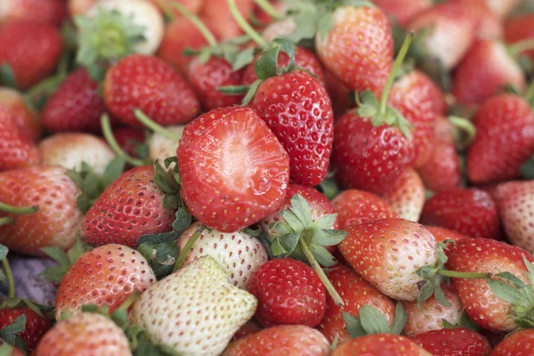 Un montón de fruta fresca de fresa —  Fotos de Stock