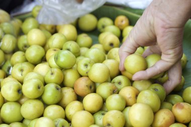 pazarda yeşil elmalar
