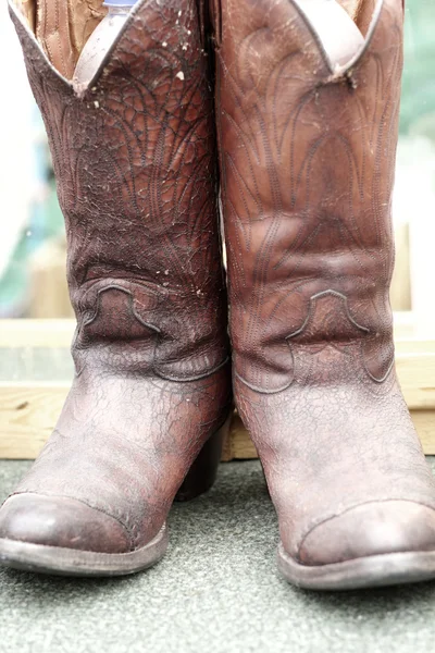 Close up of vintage cowboy boots — Stock Photo, Image