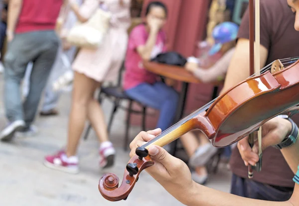 Male playing the violin in the park. — Stock Photo, Image