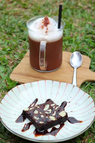 チョコレート アイスとチョコレート ケーキ — ストック写真