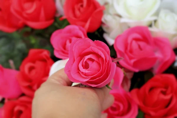 Beautiful of rose artificial flowers — Stock Photo, Image