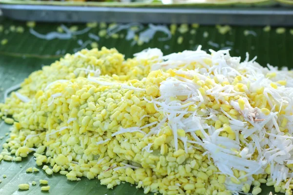 Thailand dessert - boiled dough put coconut — Stock Photo, Image