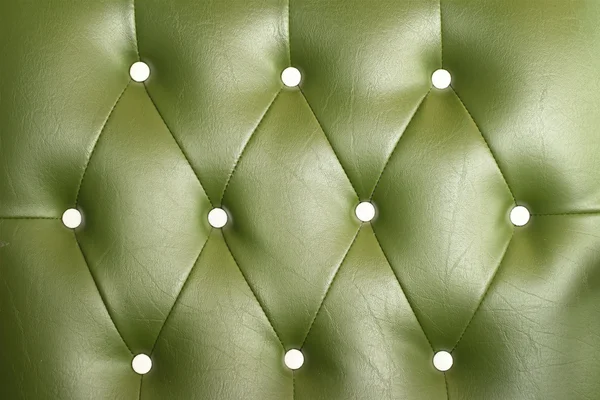 Textur des grünen Vintage-Ledersofas für Hintergrund — Stockfoto