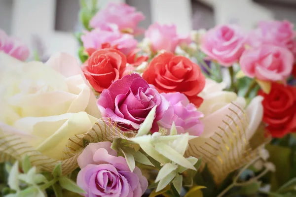 Beautiful of rose artificial flowers — Stock Photo, Image