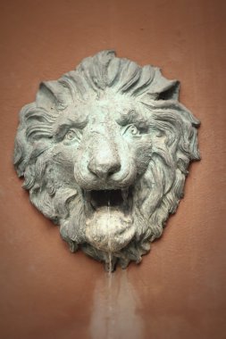 Aslan duvar zemin üzerine püskürtme su Heykel Sergisi