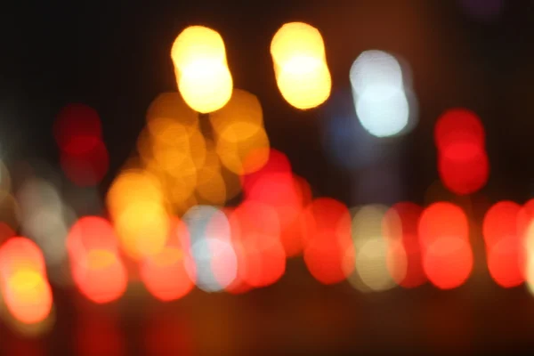 Blurred of car in city at night — Stock Photo, Image