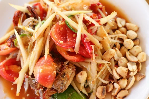 Papaya salad in the plate — Stock Photo, Image