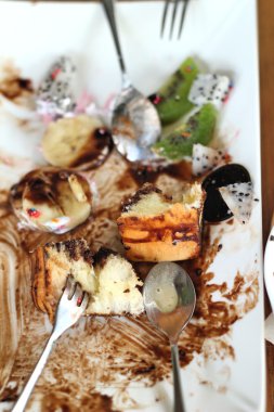 Bal ve dondurma, muz d lezzetli ile tepesinde tost