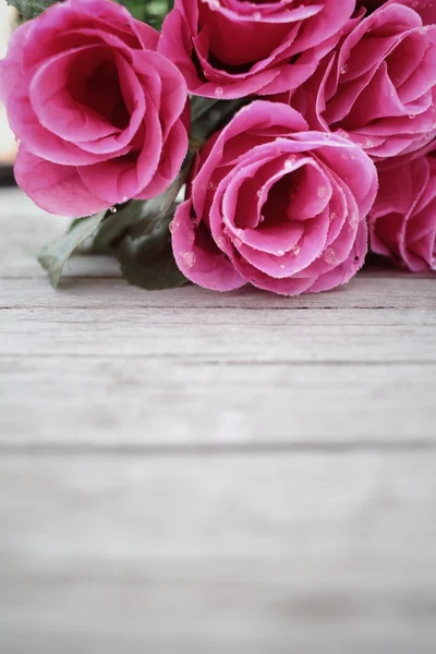 Beautiful vintage roses of artificial flowers — Stock Photo, Image