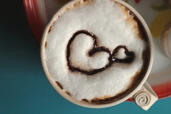 Latte coffee with heart shape — Stock Photo, Image