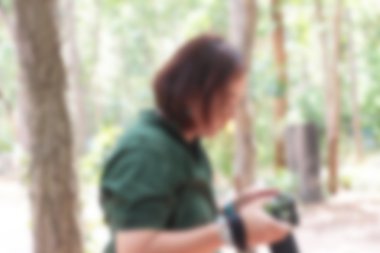 bulanık kullananların parkta kamera.