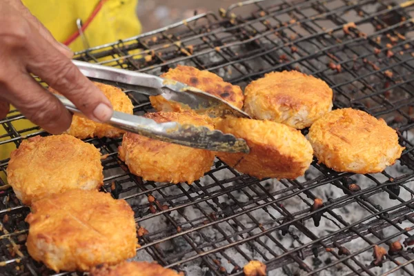 Arroz pegajoso a la parrilla Asia alimentos — Foto de Stock