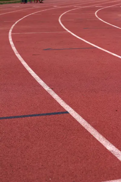 Pista para correr en el estadio . — Foto de Stock