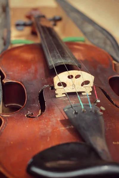 Close-up violin in vintage style — Stock Photo, Image