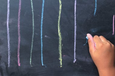 chalk lines or brushes of writing.