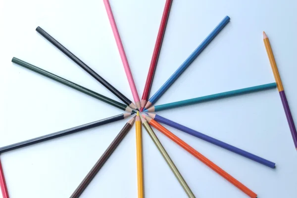 Colorful pencils - isolated on white background — Stock Photo, Image