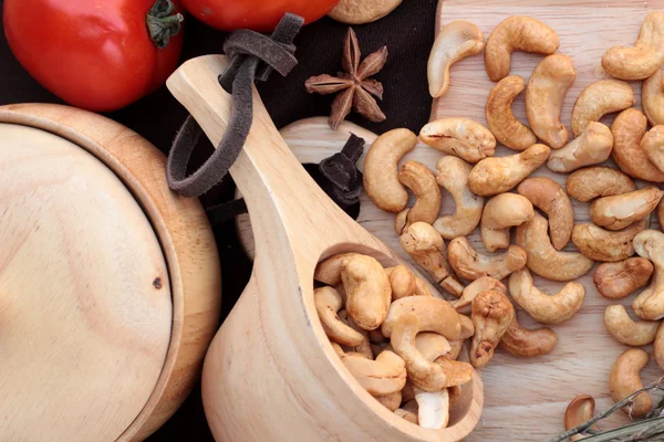 Anacardos asados con natura — Foto de Stock