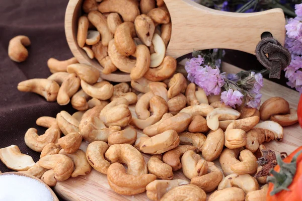 Anacardos asados con natura — Foto de Stock