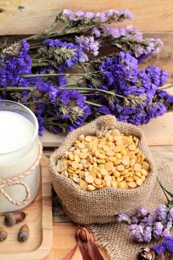 Soya sütü soya fasulyesi ile