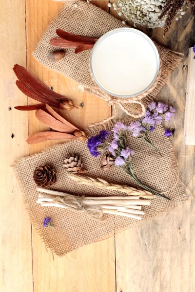 Soy milk with soya beans — Stock Photo, Image