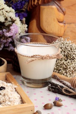 Frenk üzümü kurutulmuş meyve ve süt ile yulaf gevreği