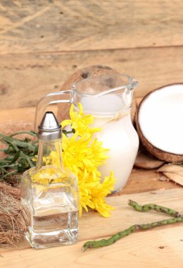 Hindistan cevizi ve süt, yağ coco organik sağlıklı gıda ve güzellik için 