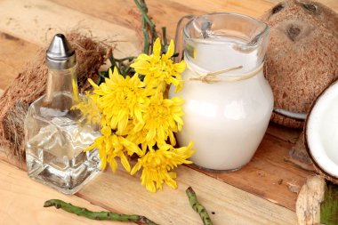 Hindistan cevizi ve süt, yağ coco organik sağlıklı gıda ve güzellik için 